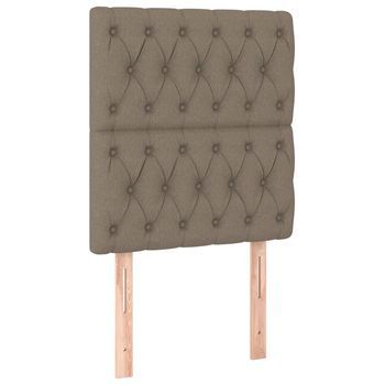 Cabecero De Cama Gris Topo 80x7x118/128 Cm Tela Vidaxl