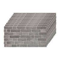 set de 10 paneles decorativos efecto  ladrillo gris 100x50cm