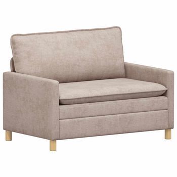 Sofá Beige 126 X 81 X 87,5 Cm Poliéster Vidaxl