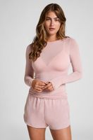 hunkemoller camiseta super suave de cashmere con escote barco rosa