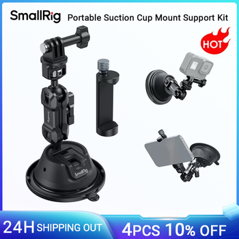 SmallRig-soporte de doble capa con ventosa para Cámara de Acción, soporte de teléfono para GoPro, DJI Osmo, cabezal de bola Dual, rotación de 360 °, 4275