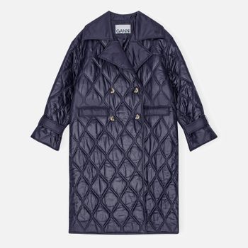 Ganni Shiny Quilted Shell Coat - S/M
