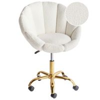 elegante silla de oficina giratoria con altura ajustable de boucle blanco annabelle