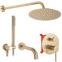 conjunto de ducha rea y banera eportado oculto rea lungo brush gold  box