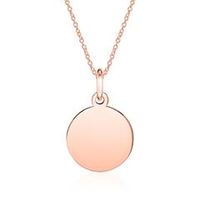 cadena de mujer con colgante circular de oro rosa