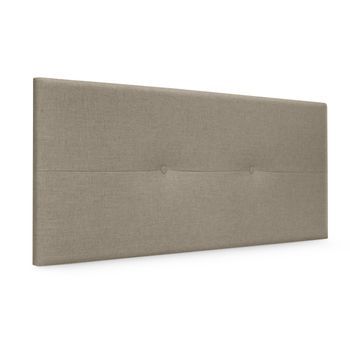 Cabecero De Lino Natural Con Botones 110x50cm Camas 105 - Tierra