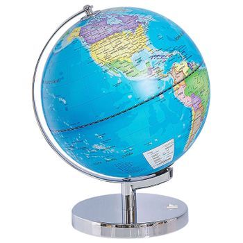 Globo Terráqueo De Mesa Moderno Giratorio Azul Con Luz Led 30 Cm Stanley