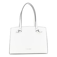 bolso de compras efecto saffiano con asas anudadas y presilla metalica white