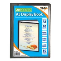 tiger a5 presentation display book black 20 pocket