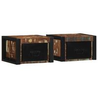 mesillas de noche multicolor 2 uds 40x35x25 cm madera reciclada vidaxl