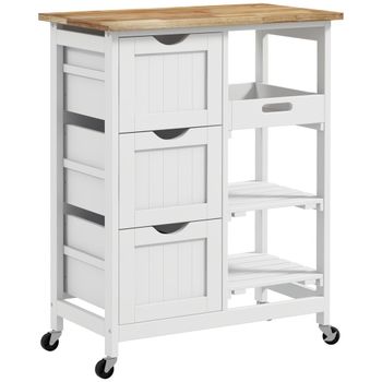Carrito de cocina 67x37x85.5 cm blanco
