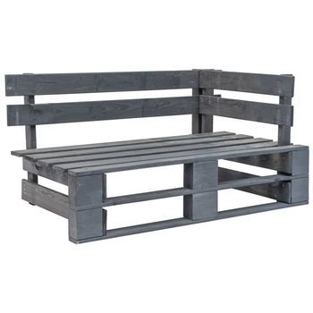 Banco Esquinero De Palés Para Jardín Madera Gris Vidaxl
