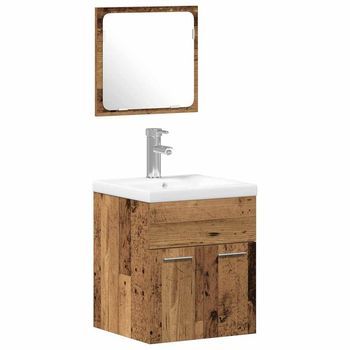 Juego De Muebles De Baño 3 Uds. Madera Vieja Vidaxl
