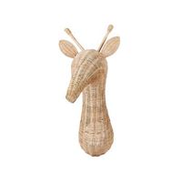 decoracion de pared cabeza de jirafa infantil hecho a mano boho ratan claro bananec