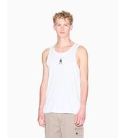 ax armani exchange para hombre xm001794af19963u0009 camiseta sin mangas acanalada con logo blanco l casual algodon sin mangas  tiran