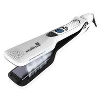 plancha de pelo szsmart ha002 profesional con funcion pulverizador para cabello humedo y seco pantalla lcd - blanco