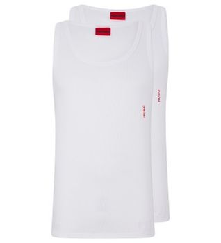HUGO para hombre. 50469778 Pack 2 Camisetas Interiores Logo blanco (S), Homewear, Algodón