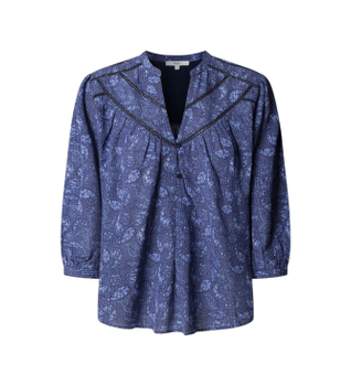 Pepe Jeans para mujer. PL3051388 Camisa Brigitte azul (XS), Casual, Viscosa, Manga 3/4