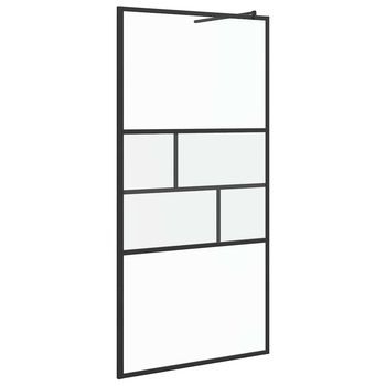 Pared De Ducha Walk-in Negro 100 X 195 X 0,5 Cm Vidaxl