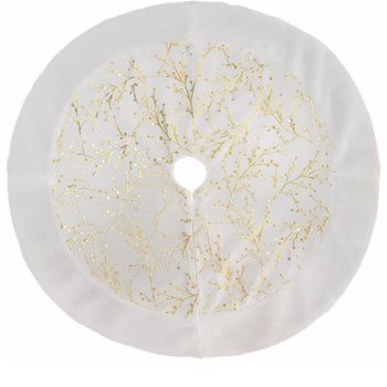 Faldón para Árbol de Navidad 90 cm – Cubre Base Grande de Peluche Blanco – Decoración Navideña Esponjosa para Hogar, Fiesta y Regalos