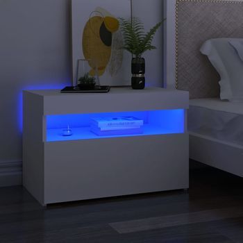 Mesita De Noche - Mueble De Dormitorio - Madera De Ingeniería - Blanco (60x35x40cm)