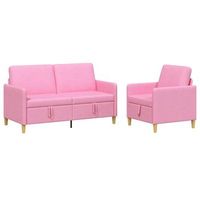 juego de sofas con almacenamiento 2 uds rosa poliester vidaxl