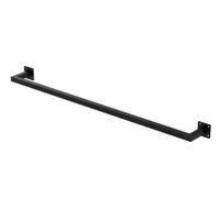 perchero de pared 110 x 12 cm negro de acero inoxidable hasta 50kg