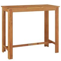 mesa alta de jardin  mesa de exterior madera maciza de acacia 120x60x105 cm