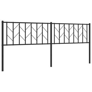 Cabecero Cama Mueble De Dormitorio De Metal 200 Cm Negro M02_0007169