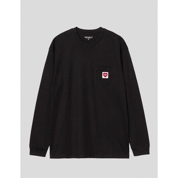 Carhartt Camiseta manga larga CAMISETA POCKET HEART LS TEE BLACK para hombre