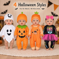 ropa de halloween para muneca reborn 40-45cm 16-18 pulgadas disfraz calabaza fantasma esqueleto ropa para muneca american girl accesorios para munecas