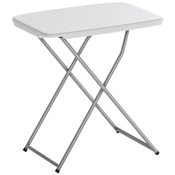 Outsunny Mesa Plegable de HDPE para Camping 75x50x73,5 cm Altura Ajustable en 5 Niveles con Marco Metálico Blanco   Aosom España
