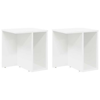 2 Piezas Mesa Auxiliar | Mesa De Apoyo 37 X 32 X 40 Cm Madera De Ingeniería