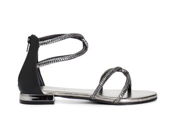 sandalias con pedrería termosellada black