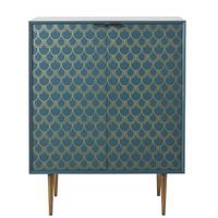 aparador de mdf turquesa y dorado de 70 cm