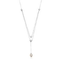 cadena de plata 925 circonita perla de agua dulce