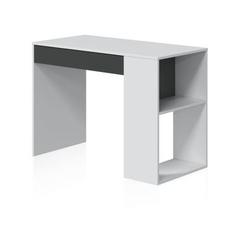 Mesa de escritorio melamina blanco artik - gris grafito