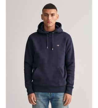 Gant para hombre. 2007058 Sudadera con capucha Shield azul (XXL), Casual, Algodón, Manga larga, Marino