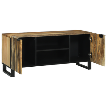 Cabinet De Tv | Muebles De Salón 105x33.5x46 Cm Madera Maciza De Mango Y Madera Ingenierada Cfw50905