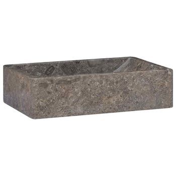 Lavabo De Mármol Gris Con Brillo 45x30x12 Cm Vidaxl