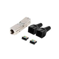 conector lanberg adaptador 2x rj45 cat6 ftp plug 8p8c tool-less