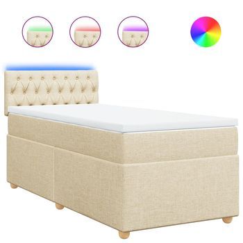 Cama Tapizada 200x90x100,5 Cm Tejido - Crema