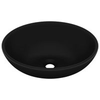 lavabo de lujo ovalado ceramica negro mate 40x33 cm