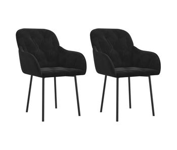 Vidaxl sillas de comedor 2 unidades terciopelo negro