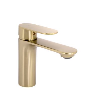 Grifo De Lavabo Rea Drop Brush Gold Low