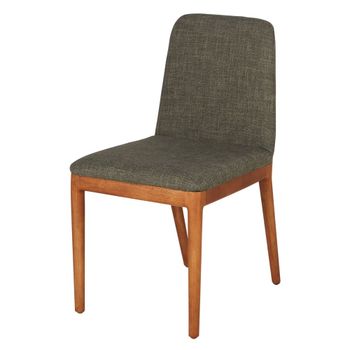 Silla de comedor de tejido reciclado verde y hevea