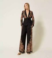 twinset para mujer 252tp2041 pantalon palazzo negro 40 casual multicolor viscosa
