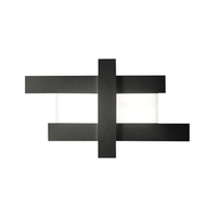 aplique led de diseno moderno negro 50w - estructura geometrica de acero luz calida 3000k 2620lm ancho 104 cm ip20
