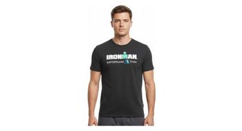 Camiseta de manga corta ironman suiza negra para hombre