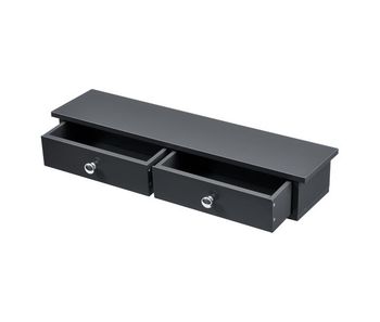 Estantería de pared con 2 cajones geeste mdf 60x15x10 cm gris oscuro [en.casa]